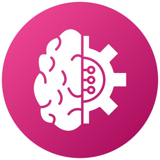 A brain and gear icon to signify machine learning