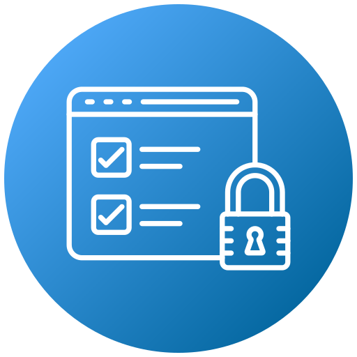 Lock and software UI depicting privacy